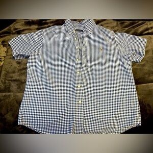 Polo Ralph Lauren Shirt Mens Size XL Oxford OCBD Blue White Gingham Pony Classic